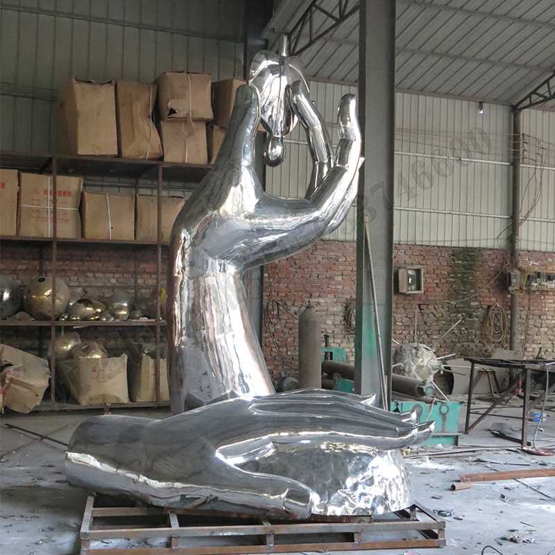 環保不銹鋼雕塑，不銹鋼水滴雕塑，環保主題景觀雕塑